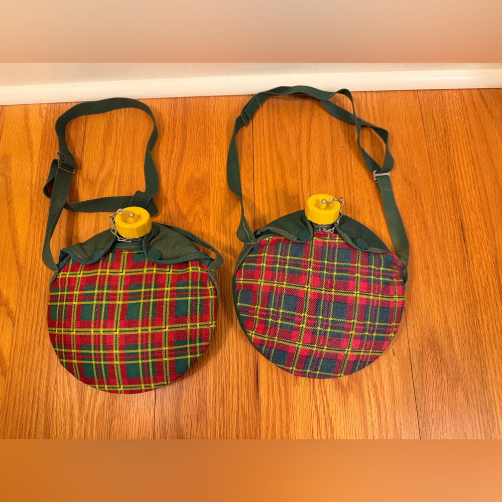 Two vintage Girl Scout Canteens